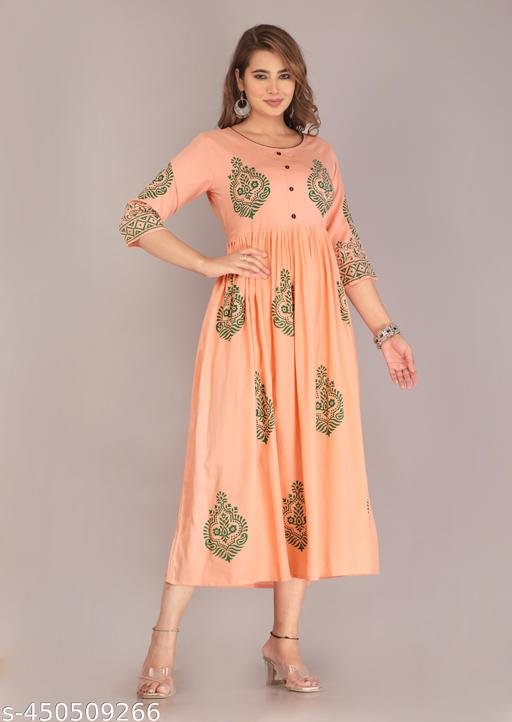 Trendy Rayon Kurti hand block Printed ethnic kurti kurtas for women – view 4