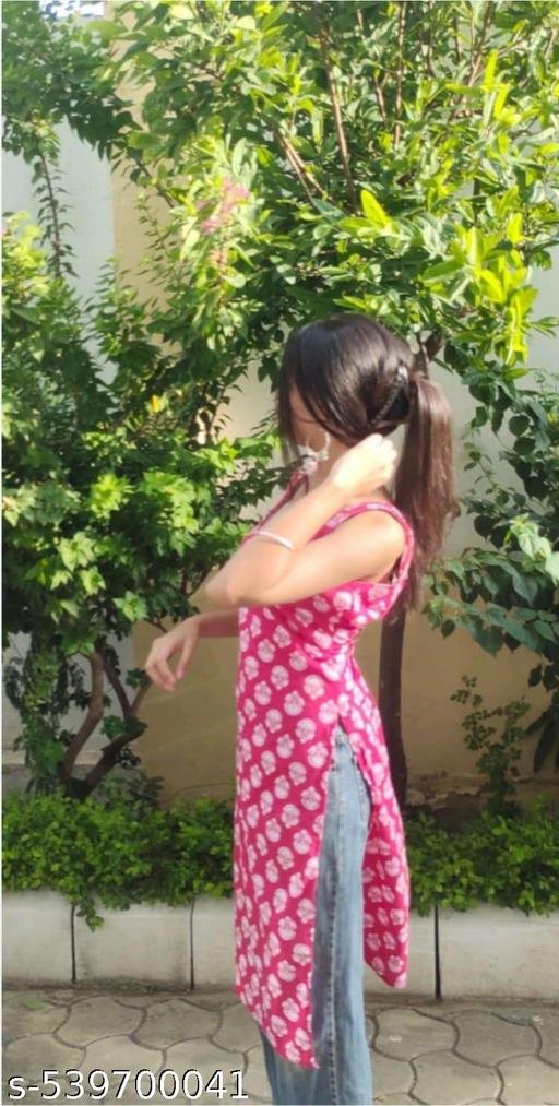 Women's Rayon Floral Printed Regular Fit Sleeveless kurti Sleeveless kurti for Girls – view 2