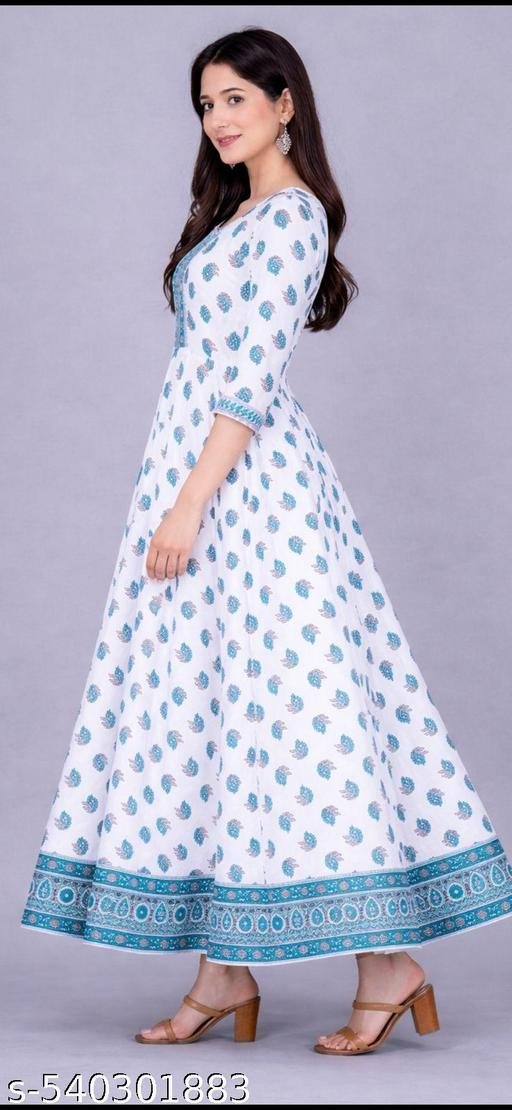 Maha saving offer Women White Gowns / kurti #gown for women #gown for women wedding party #gown for women party #gown dress women #gown #kurti for women #kurti pant set #short kurti for women #kurti set for women #kurta set for women #cotton kurta set #kurta for women #kurti – view 2