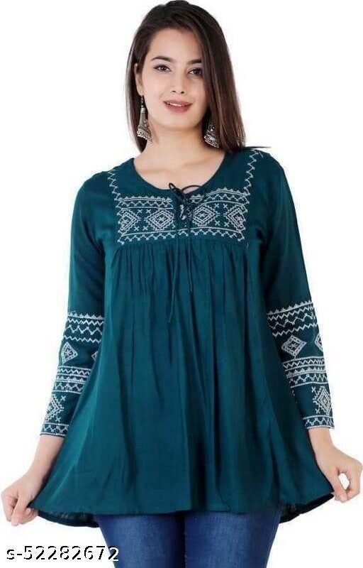 teal blue embroidered kurta