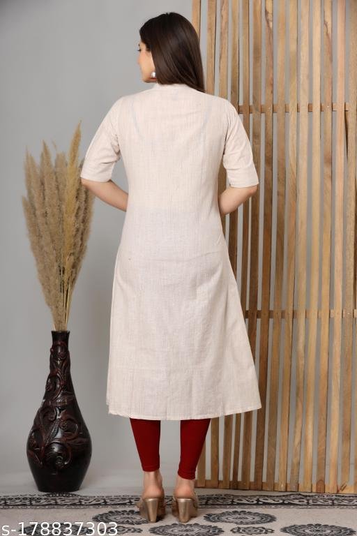 Womens Cotton embroidery A-line kurtis – view 2