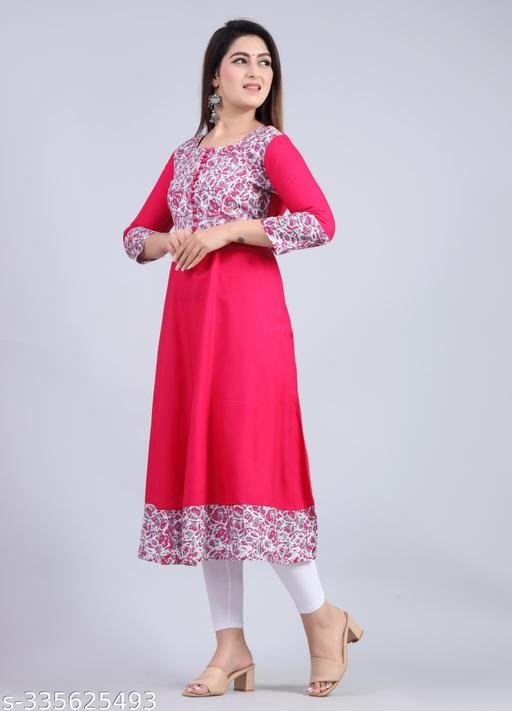 Anarkali High Demand trendy Rayon Gown Kurtis – view 4