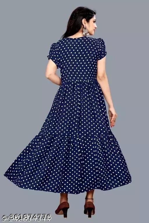 Polyster/Crepe fabric-Kurti Aanarkali – view 4