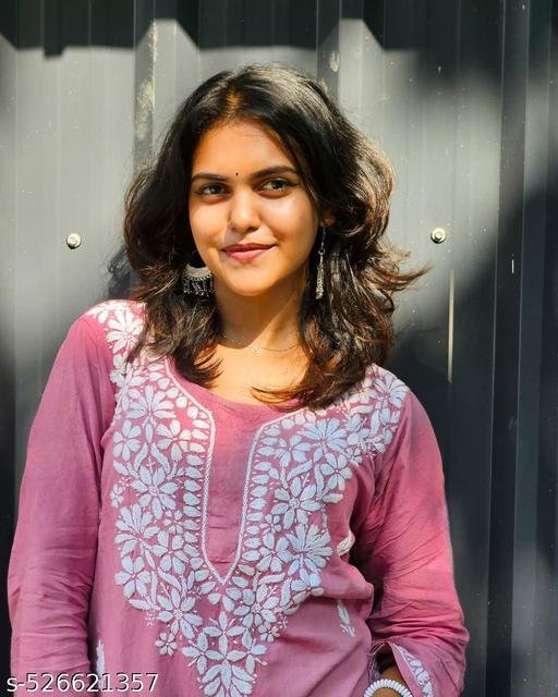 Anbeeey Rasha Chikankari Premium Cute New Pink Modal Short Kurti – view 3