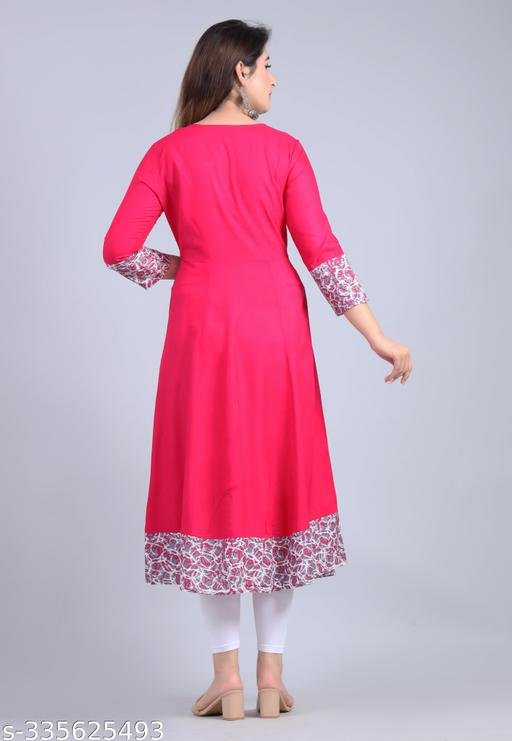 Anarkali High Demand trendy Rayon Gown Kurtis – view 3