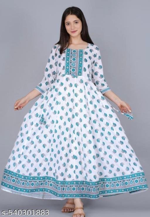Maha saving offer Women White Gowns / kurti #gown for women #gown for women wedding party #gown for women party #gown dress women #gown #kurti for women #kurti pant set #short kurti for women #kurti set for women #kurta set for women #cotton kurta set #kurta for women #kurti