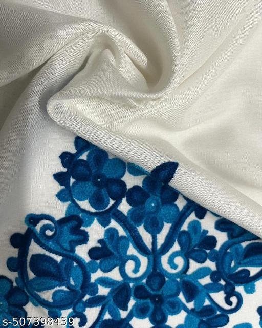 New Stylish Rayon Short Kurtis For Women/Cottan Kurti for Women /Premium Quality White Kurti With Blue Embroidery/Trendy Short Kurti Design For Modern Look/Under 199 Short Kurti/ – view 4